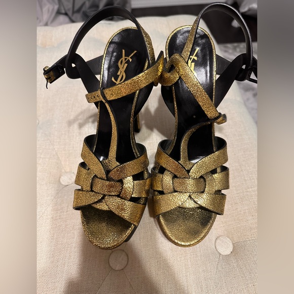 YSL Tribute 105 Sandals EU 39, gold - Picture 1 of 7